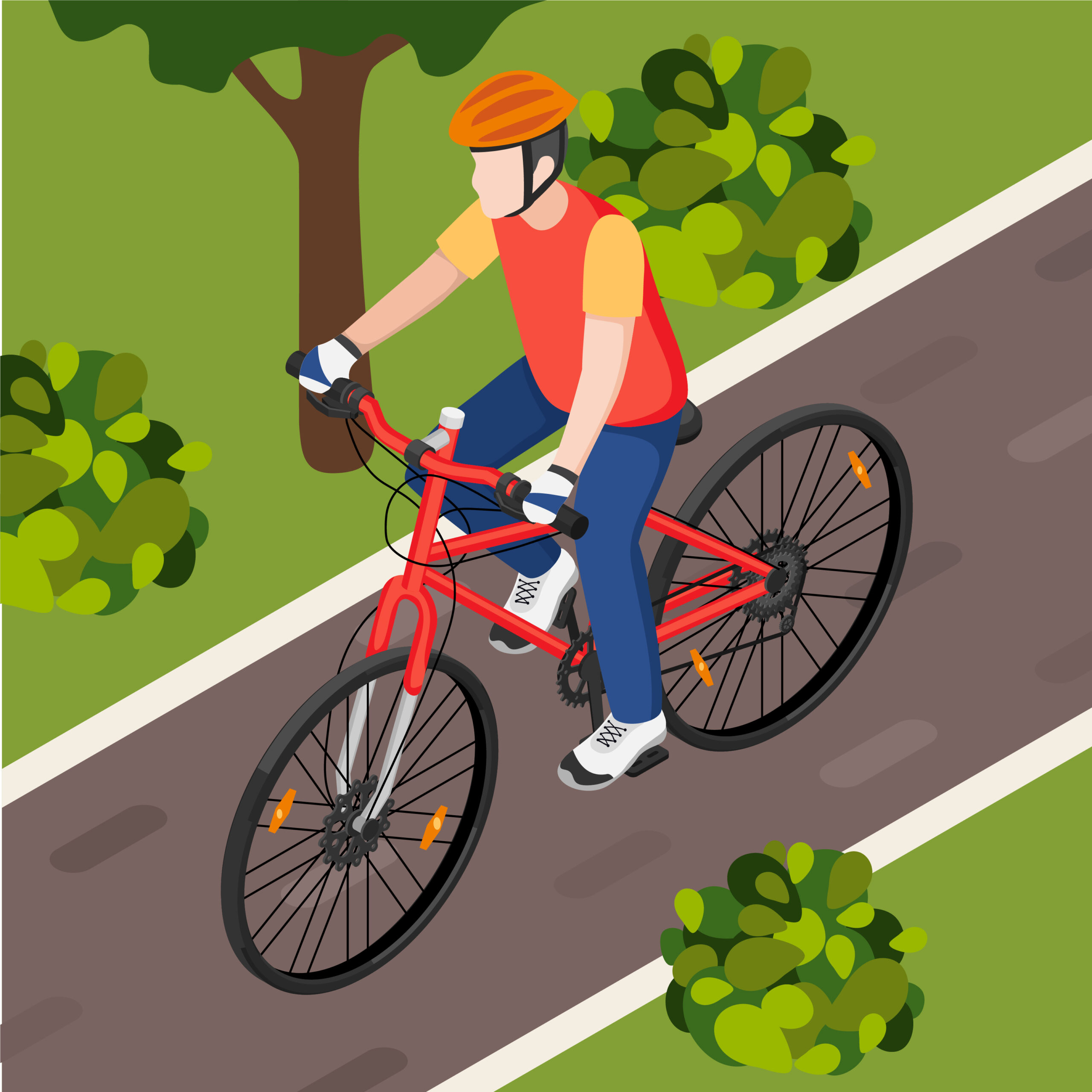 Bicycle Isometric Illustration